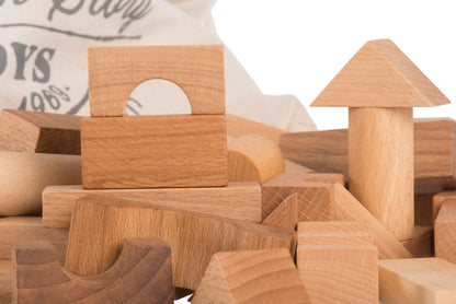 Naturalne klocki w worku - 60 szt.