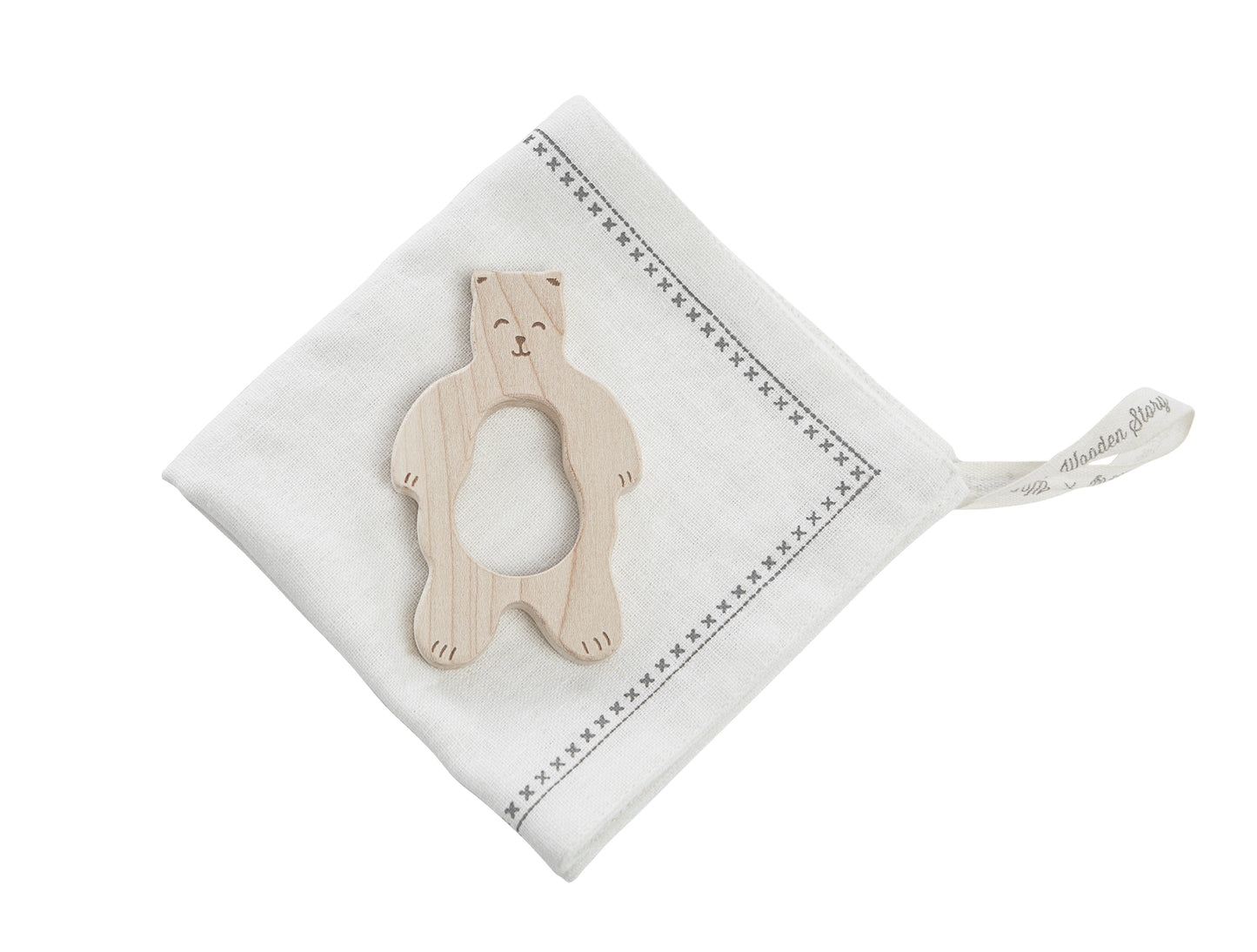mini gryzak z chustką - uśmiechnięty miś