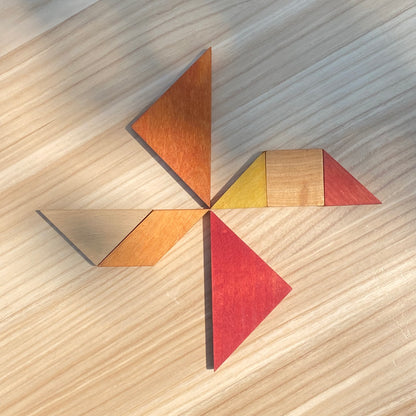 gra tangram w woreczku - barwa ciepła